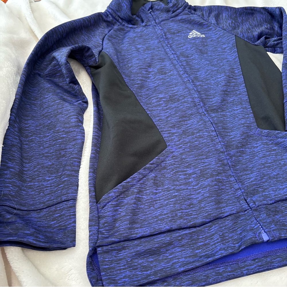 adidas Kids' Blue Full-Zip Jacket girls 6x - Picture 2 of 5